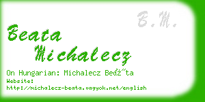 beata michalecz business card